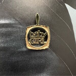 VINTAGE • Solid 10K Gold 'Baby Girl' Pendant Charm